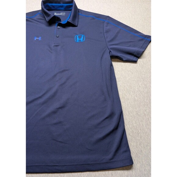 Honda Embroidery Under Armour Mens Tech Golf Polo Shirt  Fit Navy Size XL - Picture 3 of 9